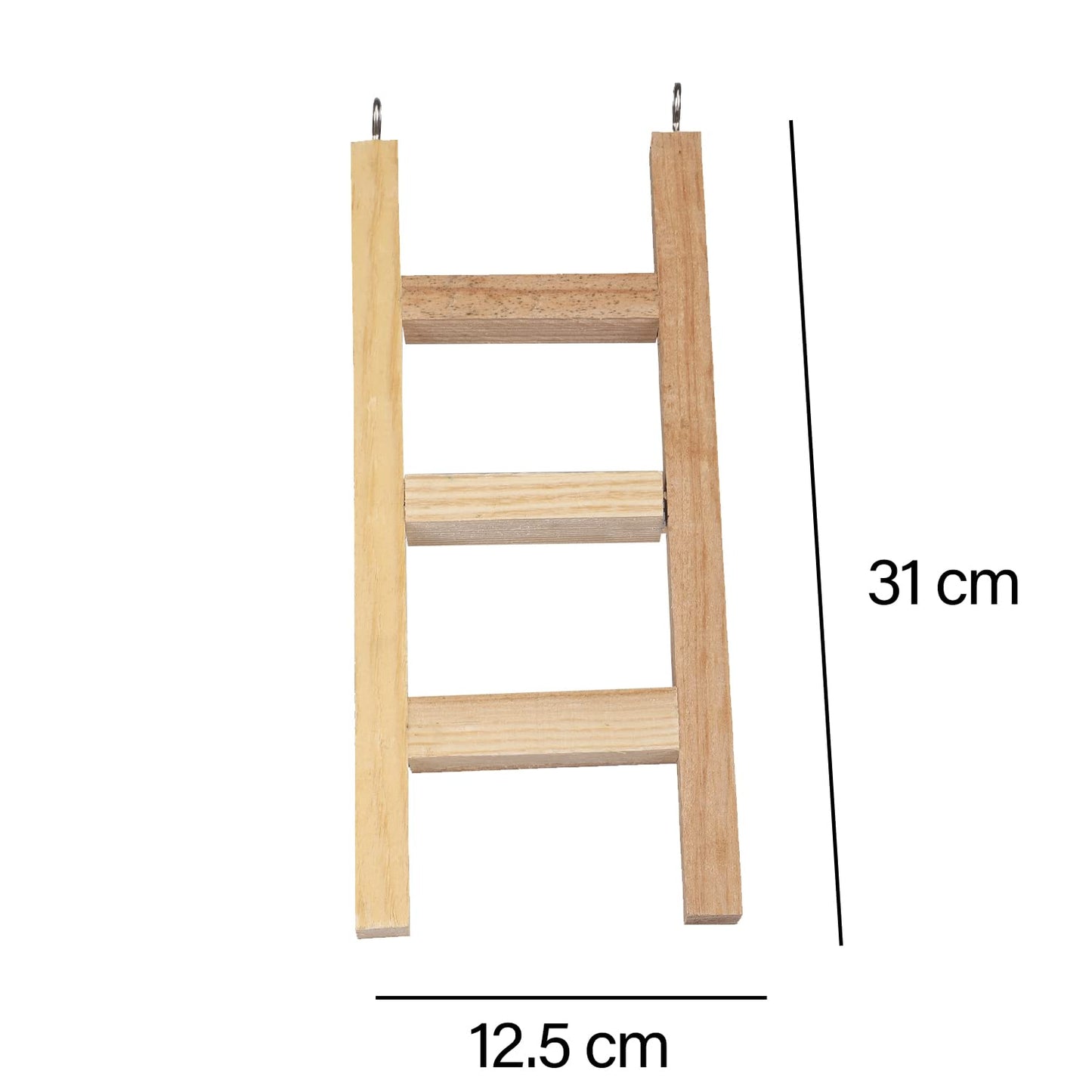 Wooden Bird Training Ladder Toy with Hooks