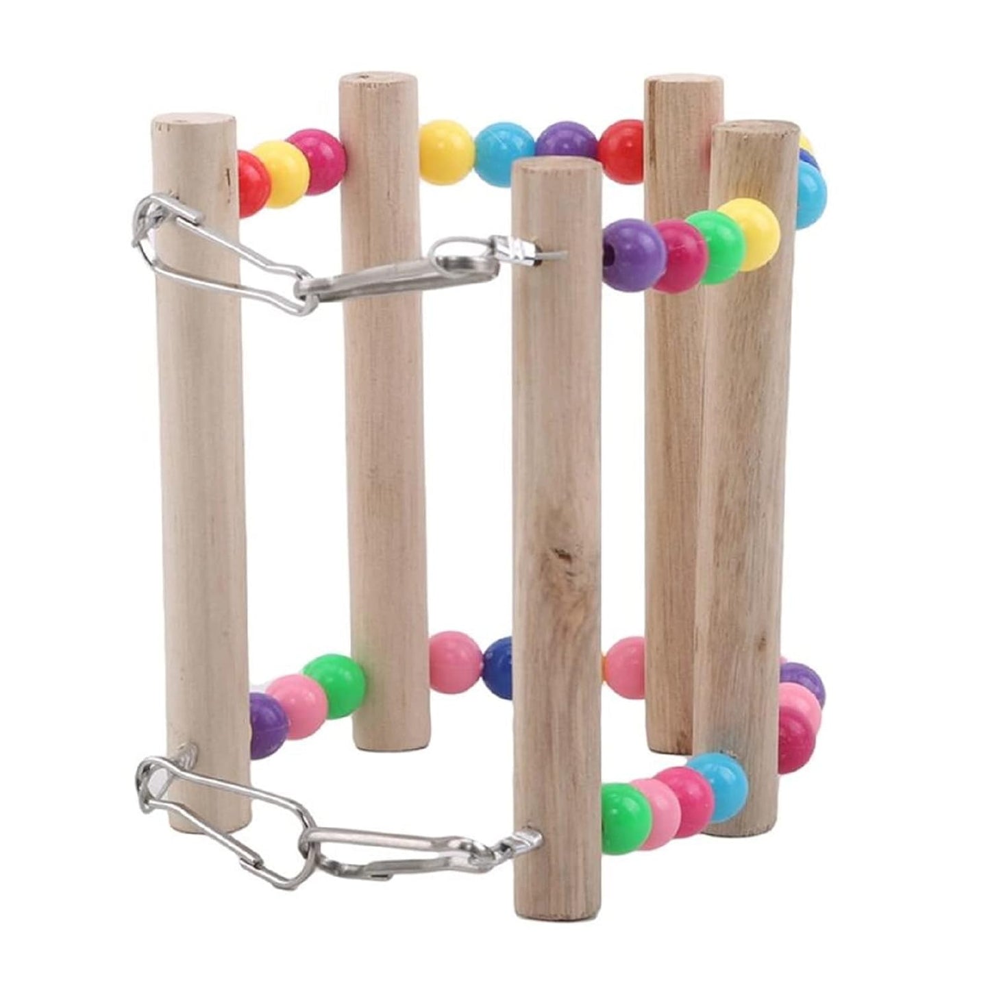 Wooden Pet Bird Ladder & Swing, Climbing Toy