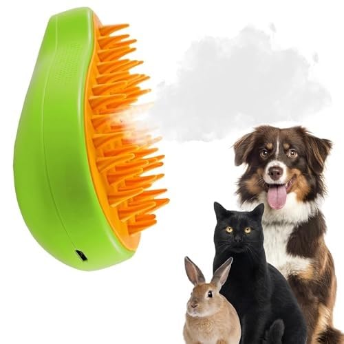 Pet Grooming Rechargeable Steam Brush, Green