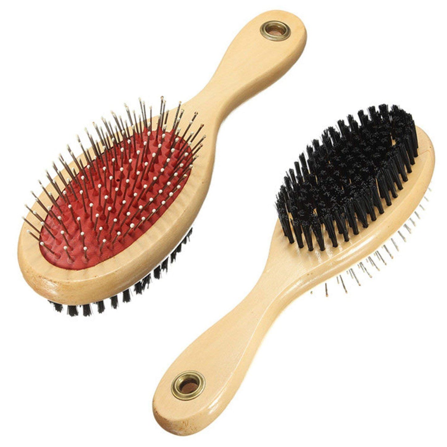 Double-Sided Wooden Pin Dog Grooming Brush