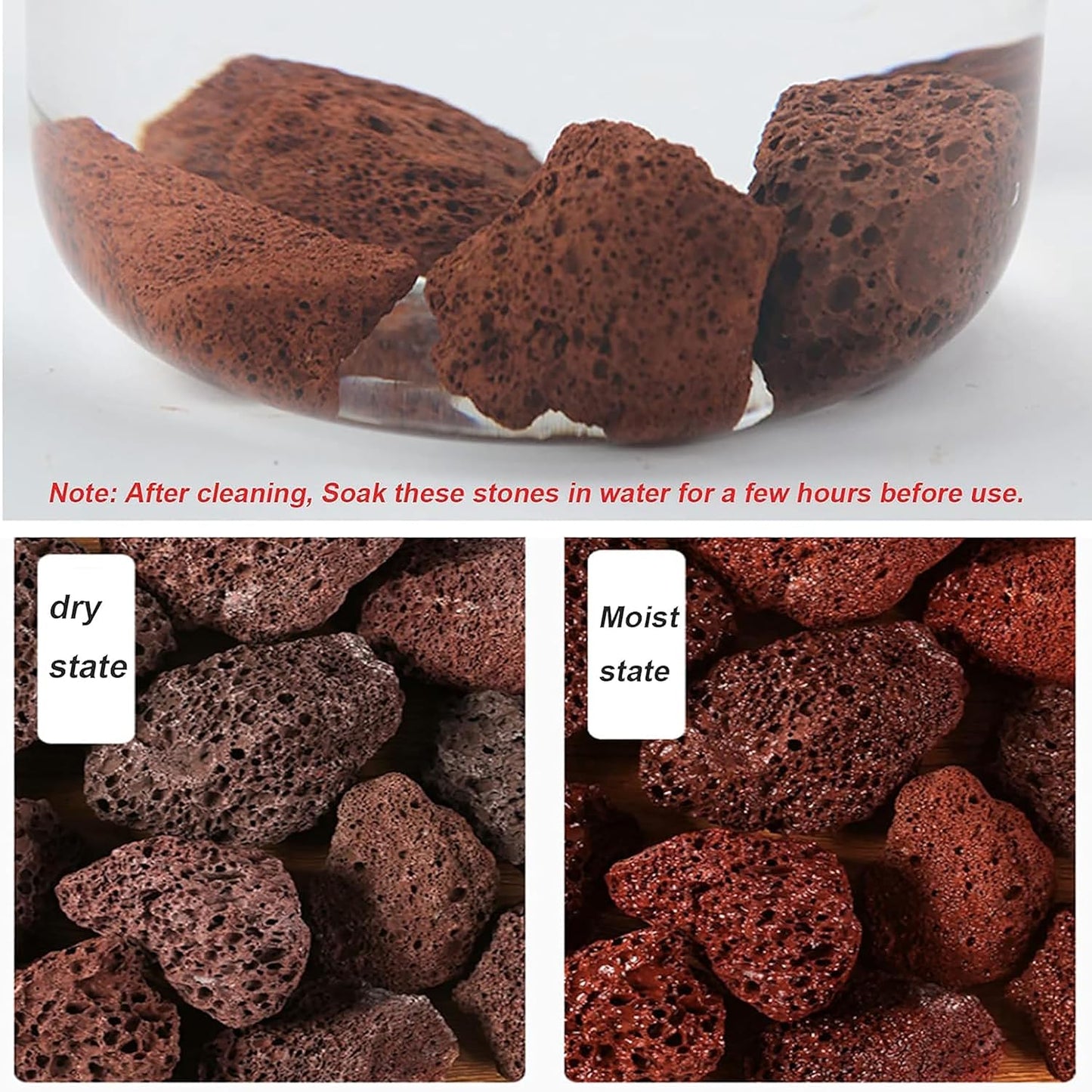 Decorative Natural Lava Rocks (2-3 cm), Aquarium Stones - 0.5 KG