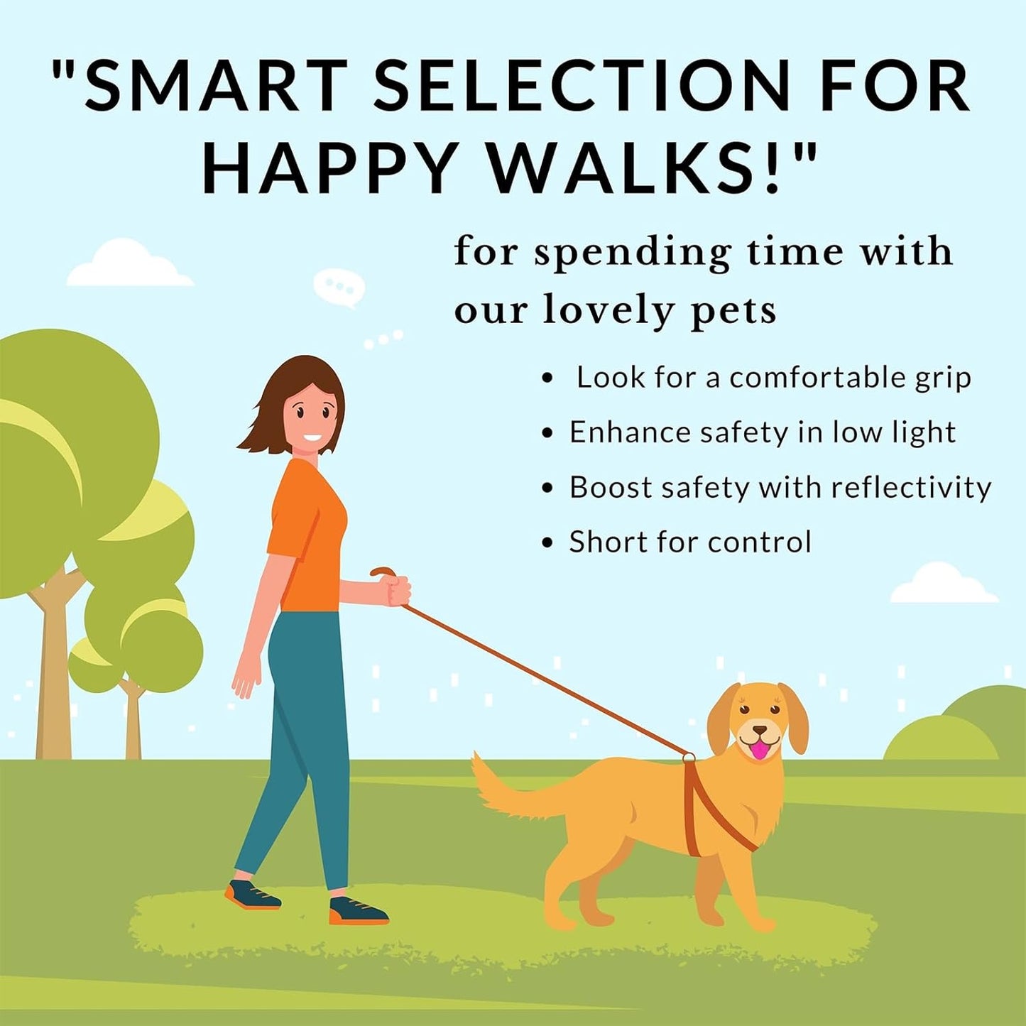 Bungee Dog Leash for Shock Absorption - Black