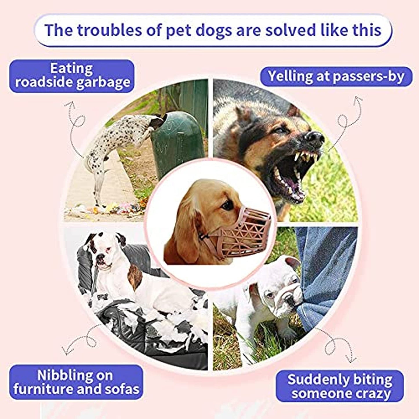 Beige Plastic Dog Basket Muzzle