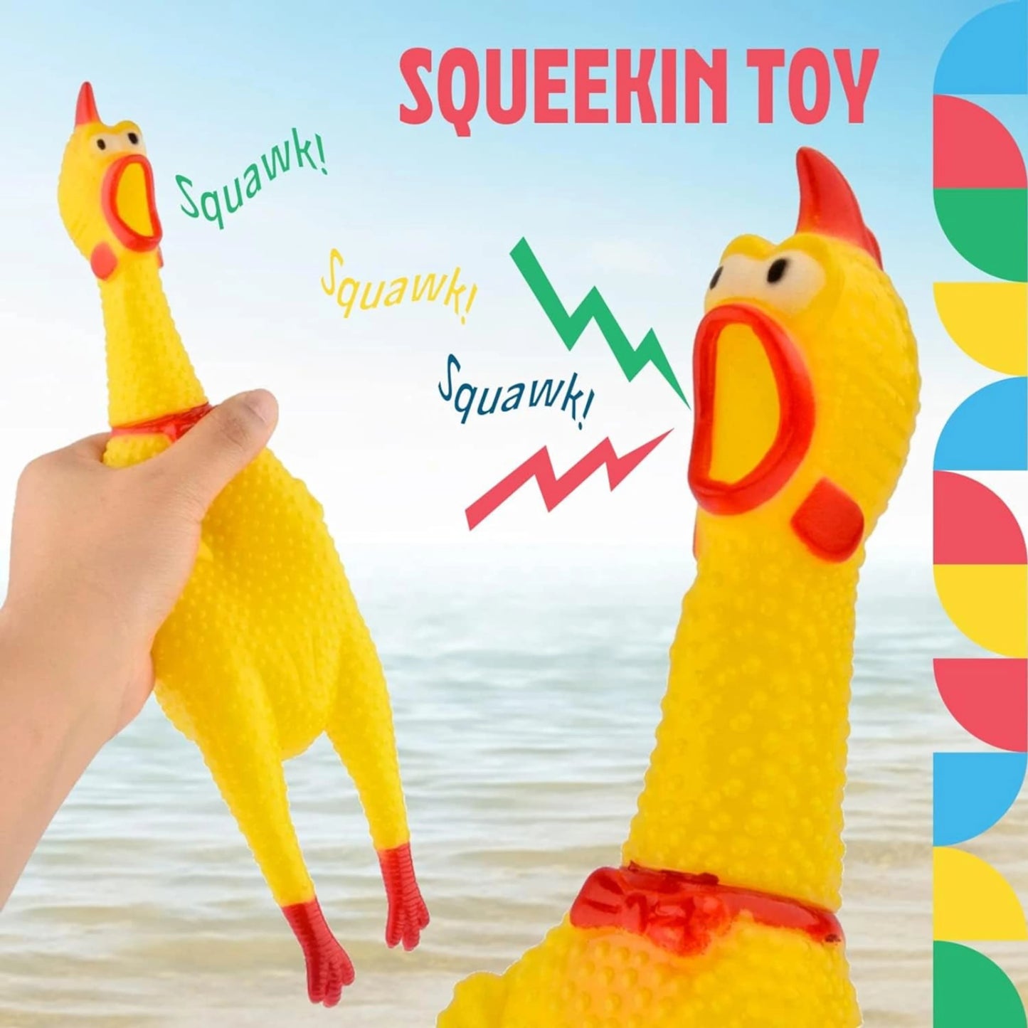 Screaming Rubber Chicken Dog Toy
