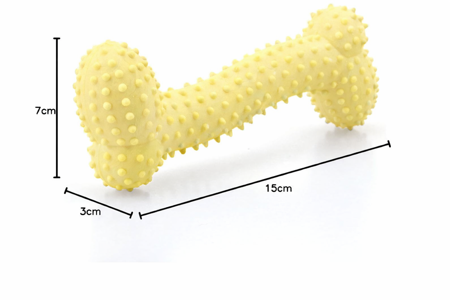 Yellow Rubber Bone Chew Toy