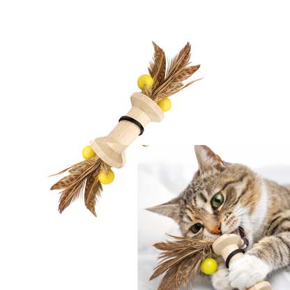 Cat Interactive Chew toy with Feathers for Playful Cats