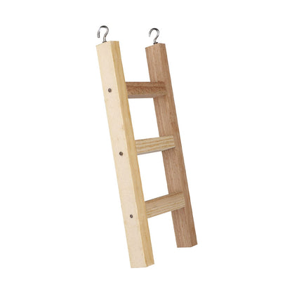 Wooden Bird Training Ladder Toy with Hooks