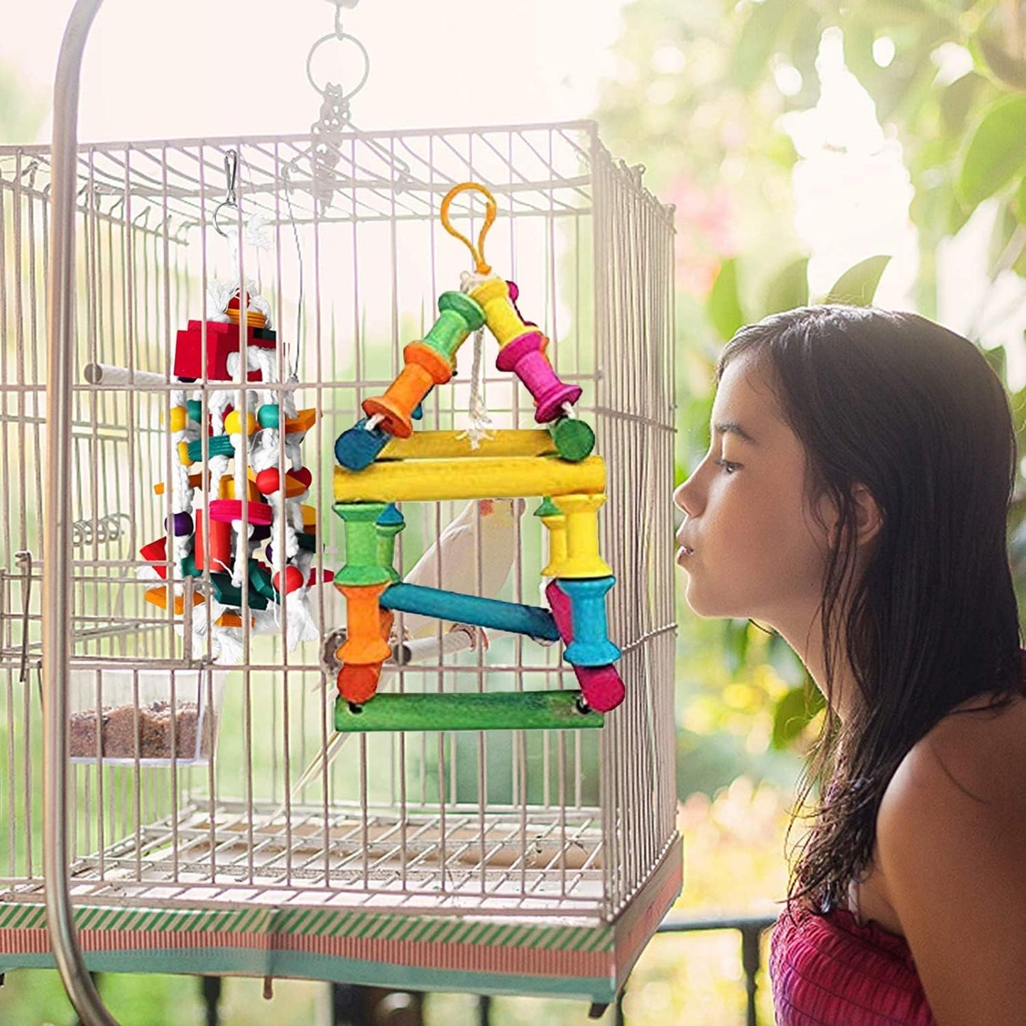 Parrot Cage Hammock Swing, Pet Hanging Toy