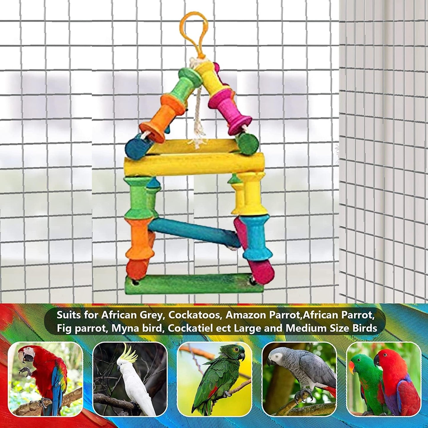 Parrot Cage Hammock Swing, Pet Hanging Toy