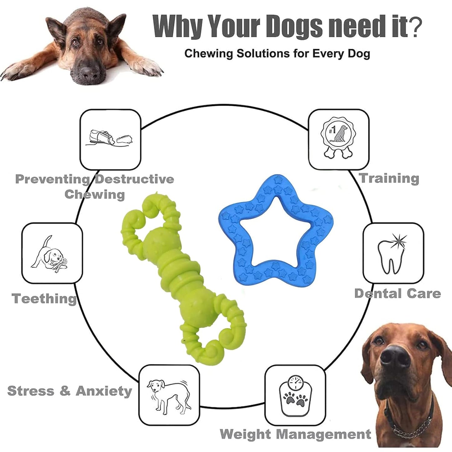 Natural Rubber Chew Toys Combo - (Pack of 2)