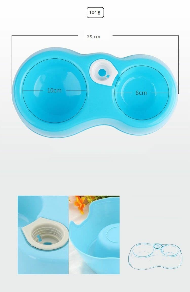 Pink Double Pet Feeding Bowl