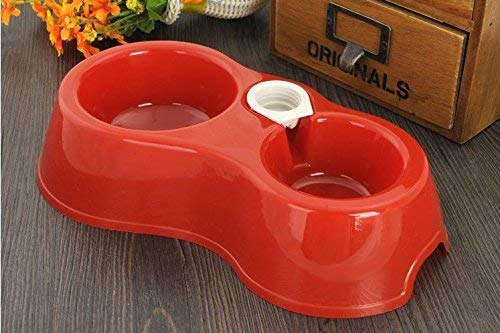 Red Double Pet Feeding Bowl