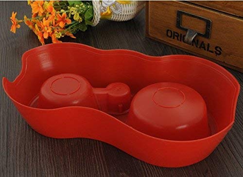 Red Double Pet Feeding Bowl