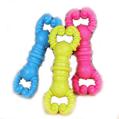 Blue Rubber Chew Bone Toy