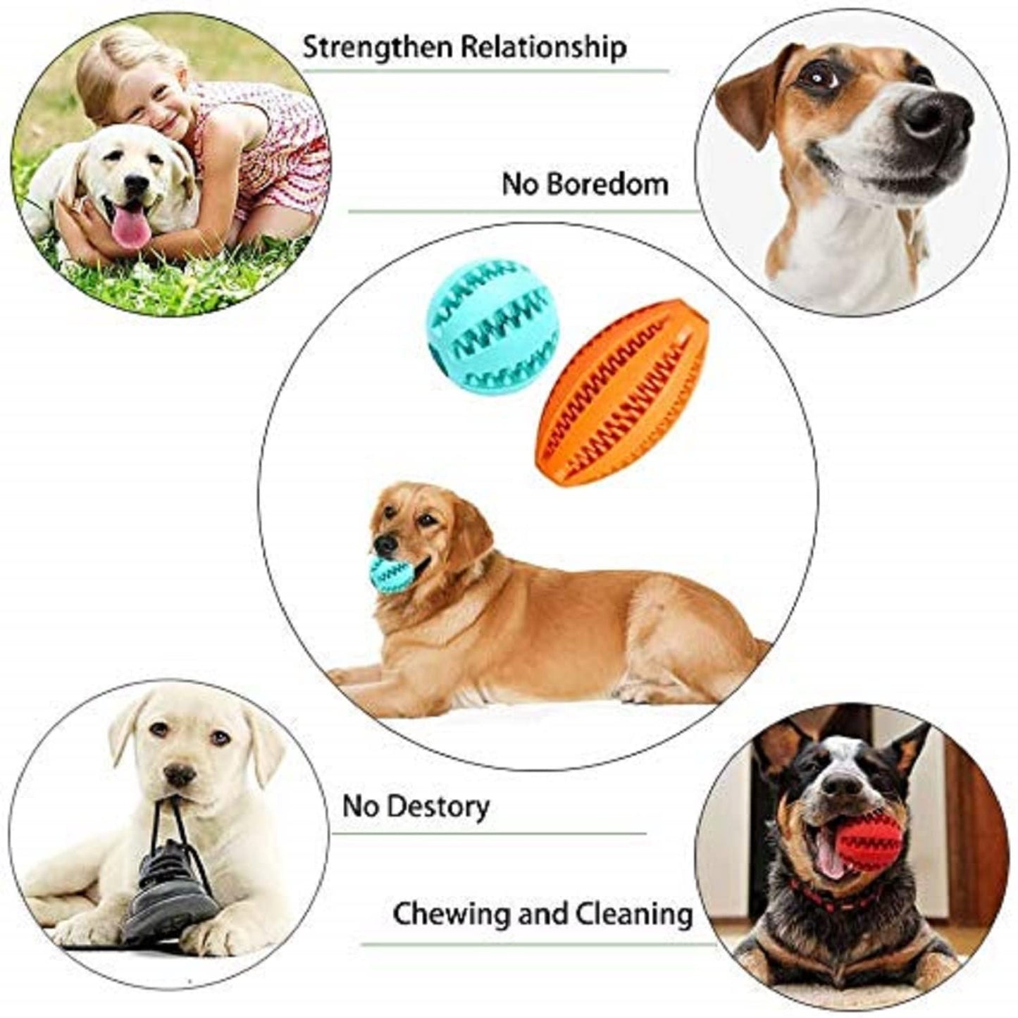 Dog Interactive Ball for Dog Teeth Cleaning