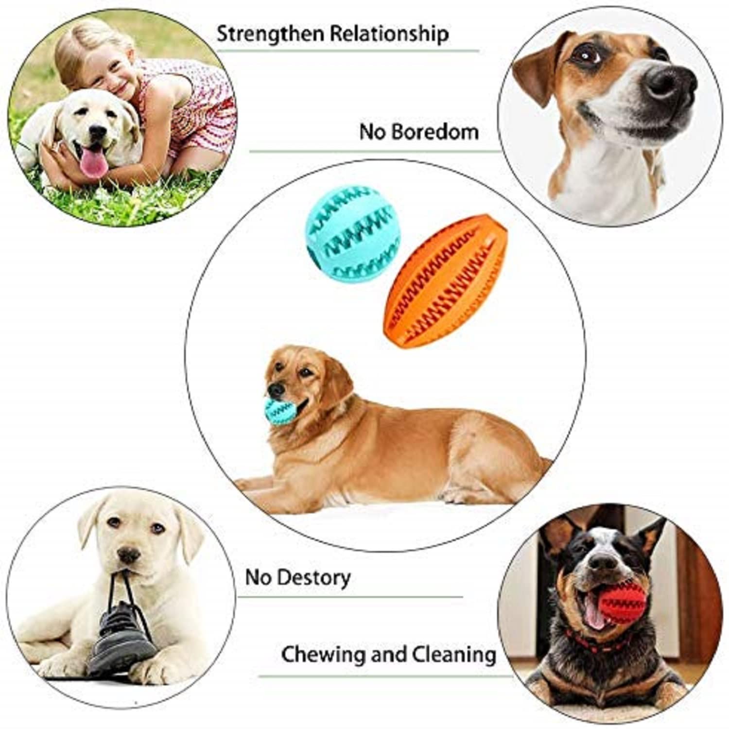 Dog Interactive Ball for Dog Teeth Cleaning