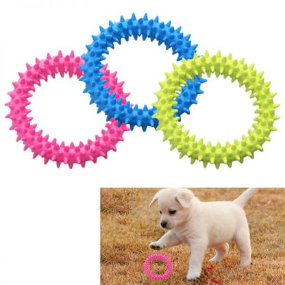 Blue Spiky Ring Dog Toy