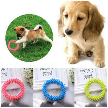 Blue Spiky Ring Dog Toy