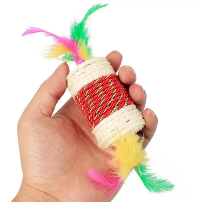 Interactive Feather Rope Cat Toy