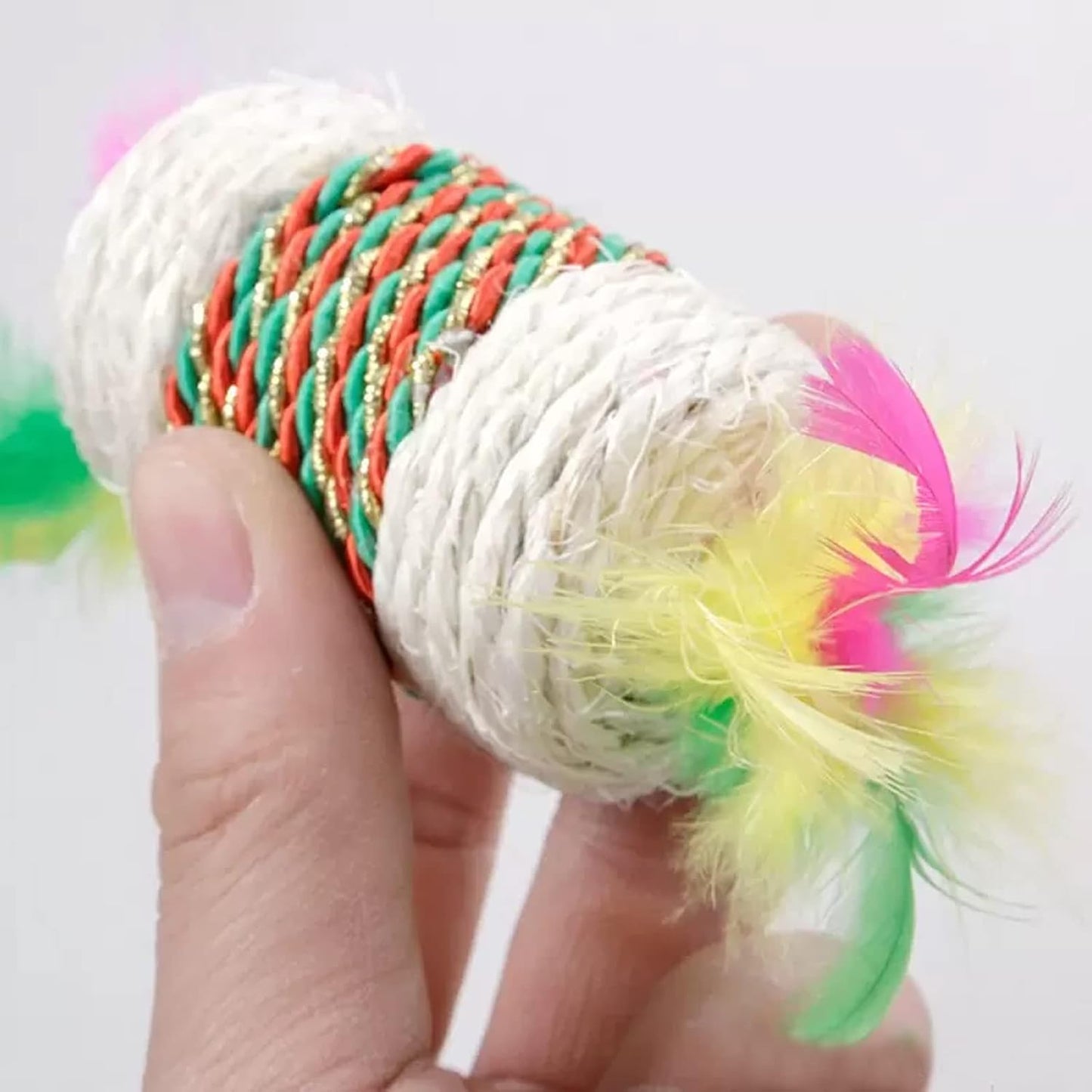 Interactive Feather Rope Cat Toy