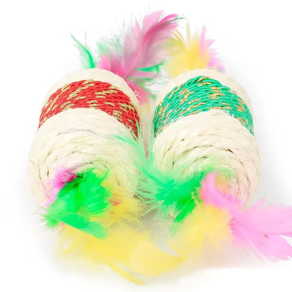 Interactive Feather Rope Cat Toy
