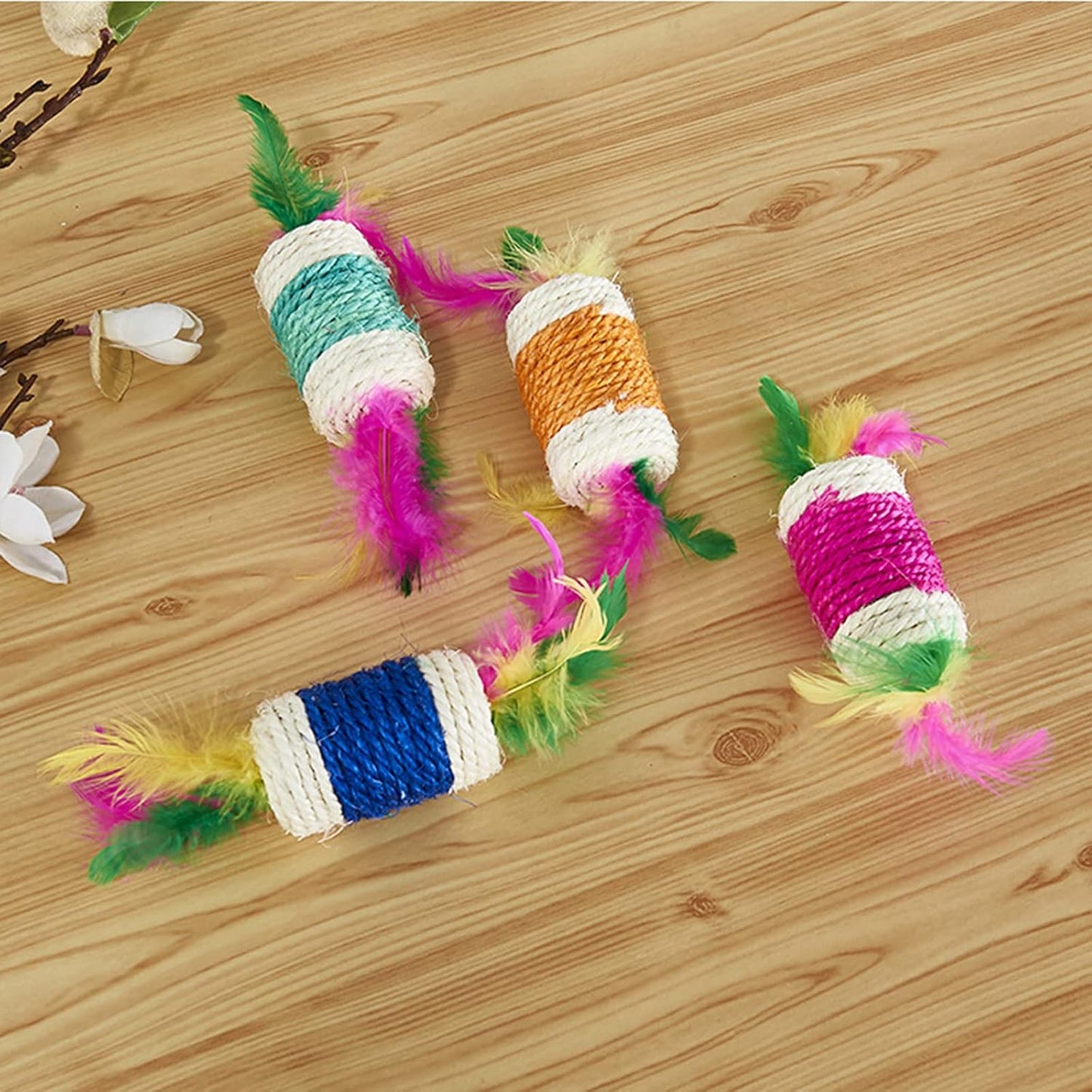 Interactive Feather Rope Cat Toy