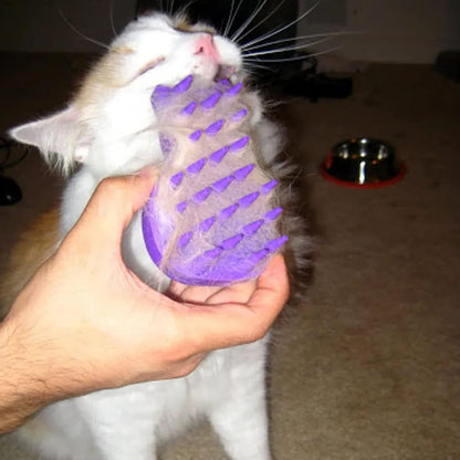 Cat Shaped Pet Grooming Brush, Blue