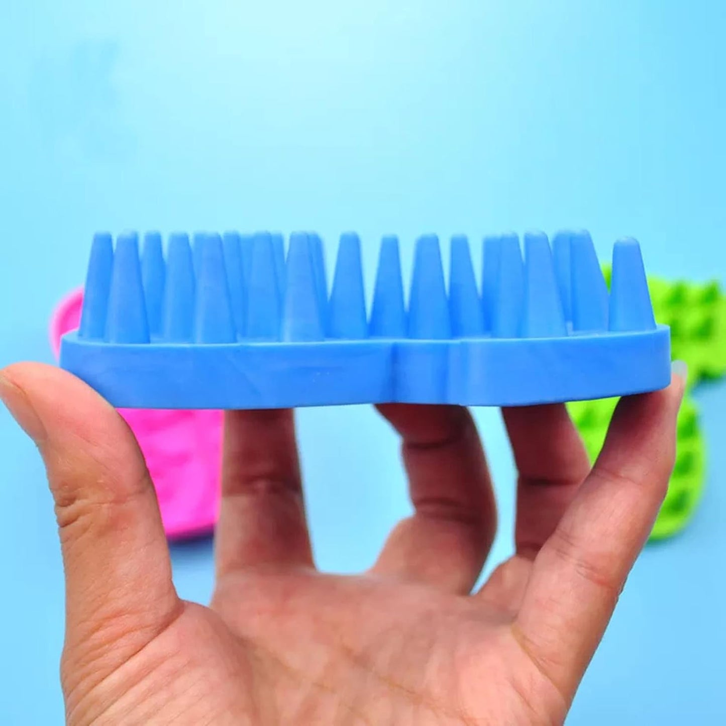 Cat Shaped Pet Grooming Brush, Blue