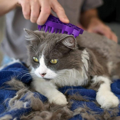 Purple Silicone Pet Grooming Brush