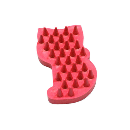 Cat Shaped Pet Grooming Brush, Red
