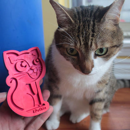 Cat Shaped Pet Grooming Brush, Red
