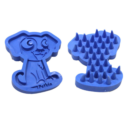 Blue Rubber Pet Bath Brush