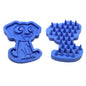 Blue Rubber Pet Bath Brush