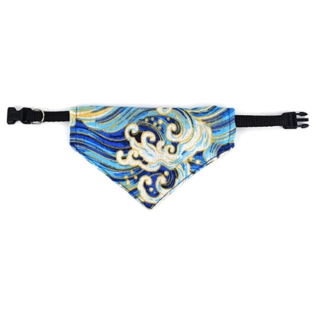 Adjustable Pet Collar with Slobber Towel (BLUE)