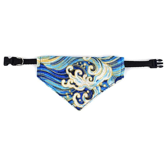 Adjustable Pet Collar with Slobber Towel (BLUE)