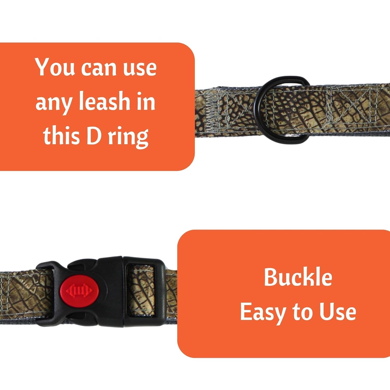Dog Collar with Safety Locking Buckle