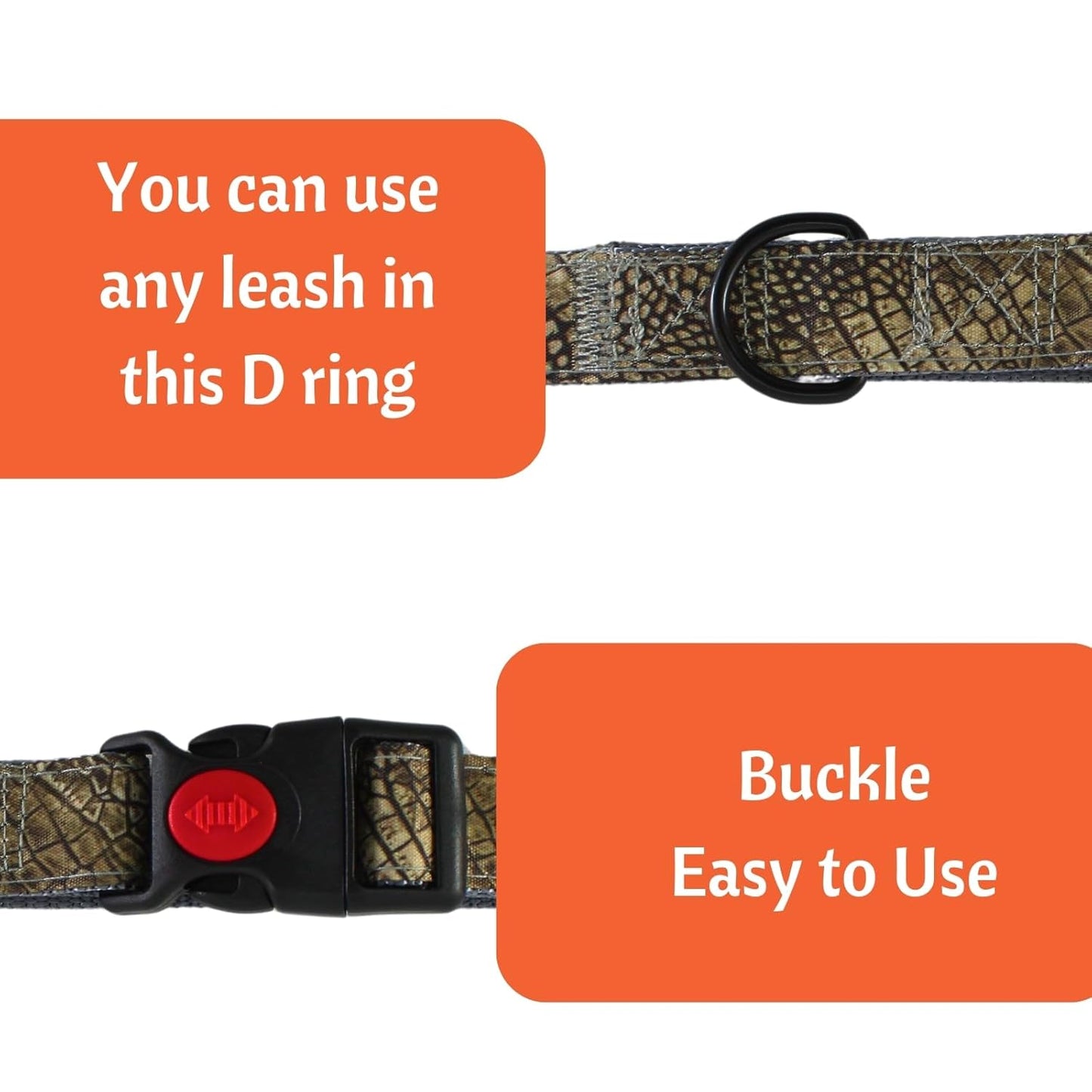 Dog Collar with Safety Locking Buckle