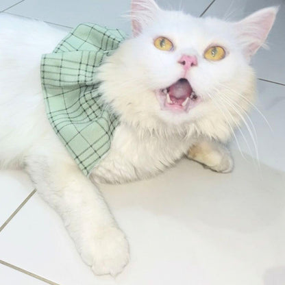 Stylish Adjustable Blue Plaid Cat Bow Tie Collar