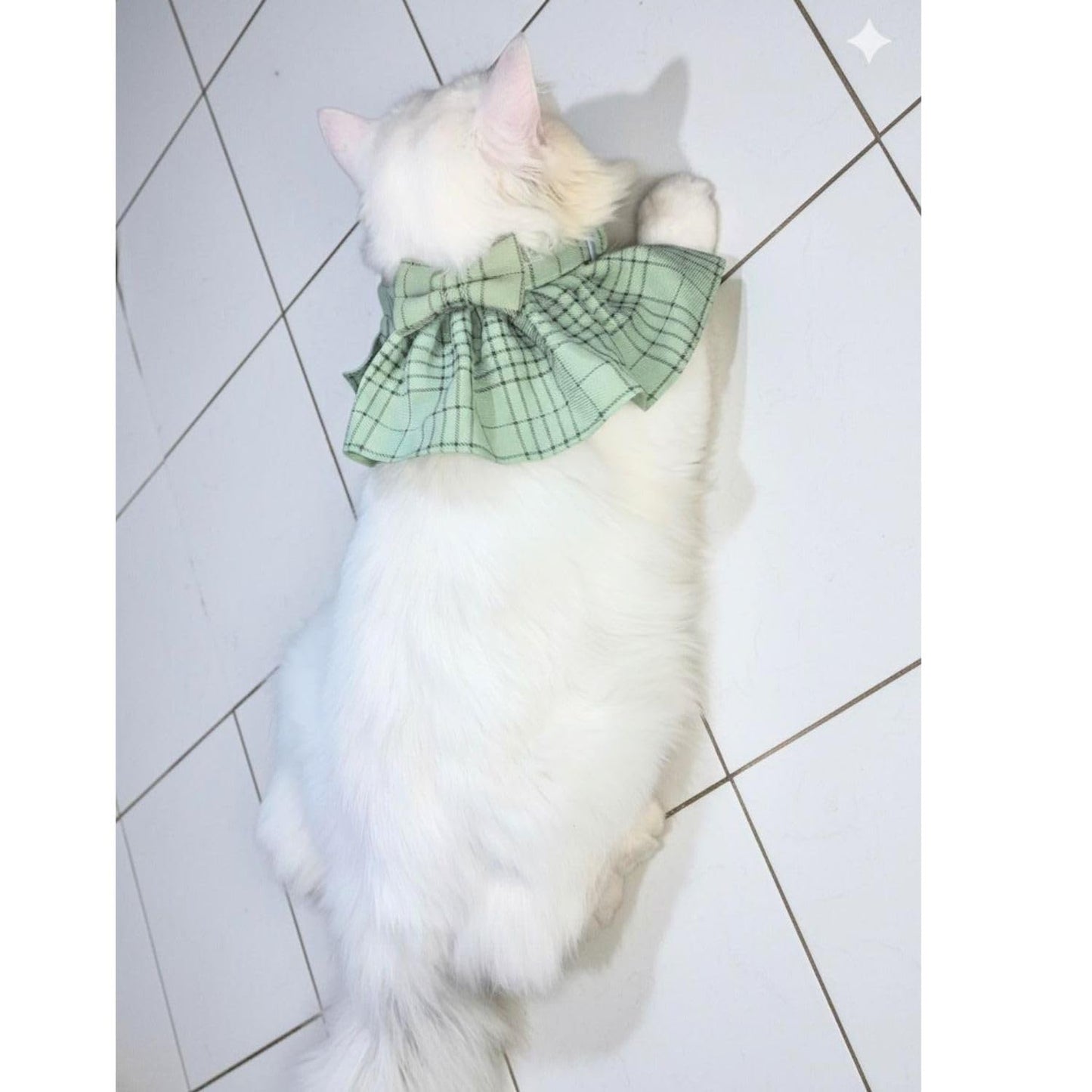 Stylish Adjustable Blue Plaid Cat Bow Tie Collar