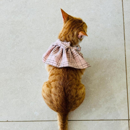 Light Pink Plaid Cat Collar