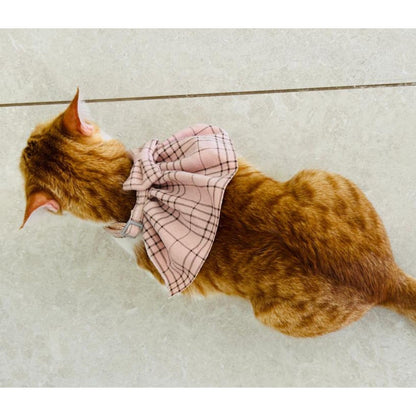 Light Pink Plaid Cat Collar
