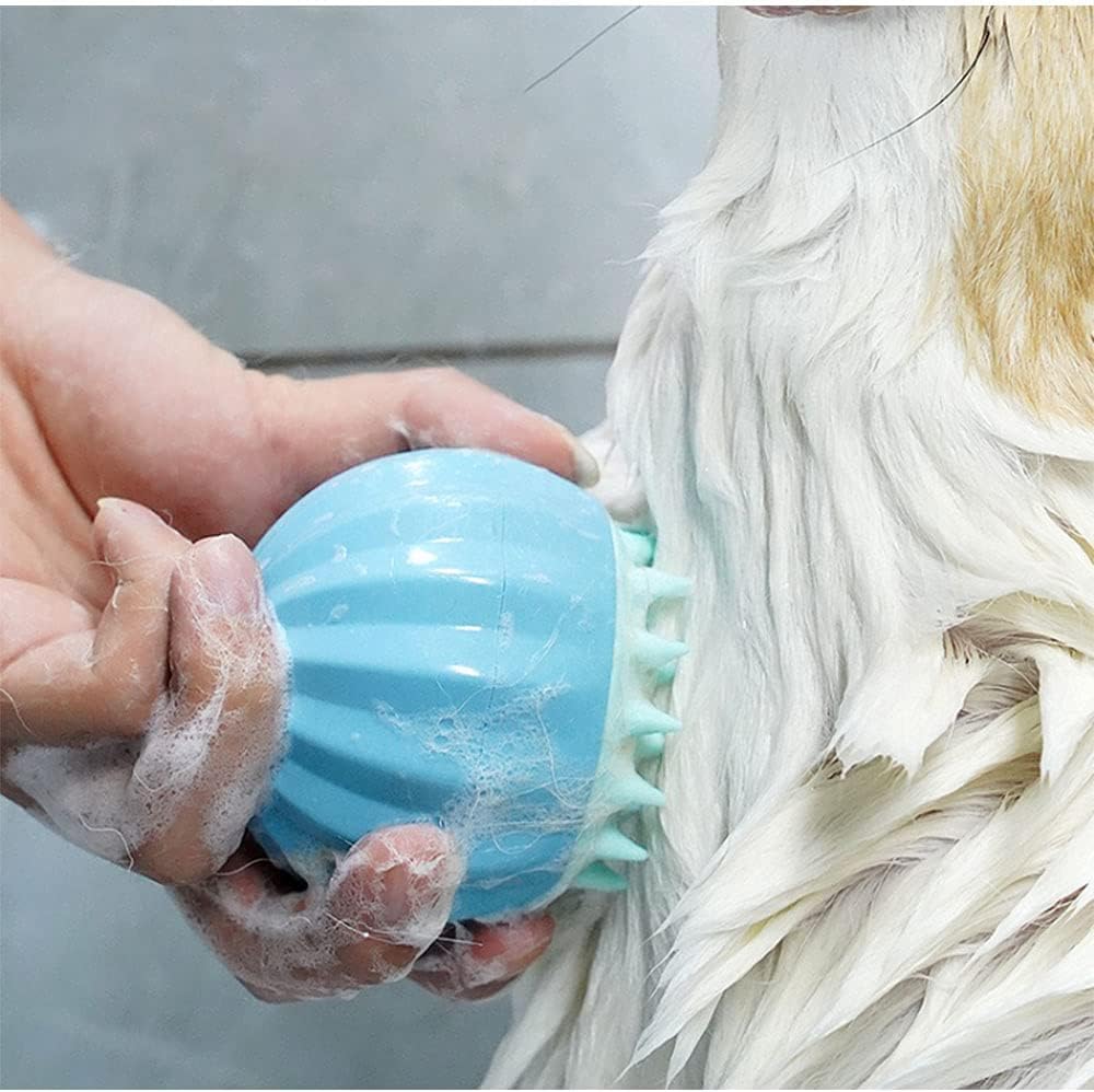 Pet Bath Brush with Shampoo Dispenser
