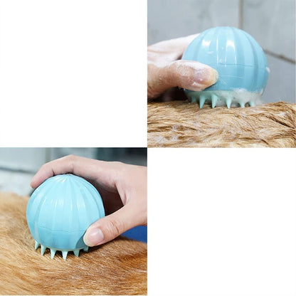 Pet Bath Brush with Shampoo Dispenser