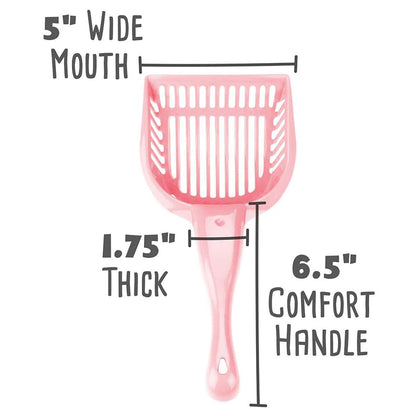 Cat Litter Scoop with Comfort Handle Pink