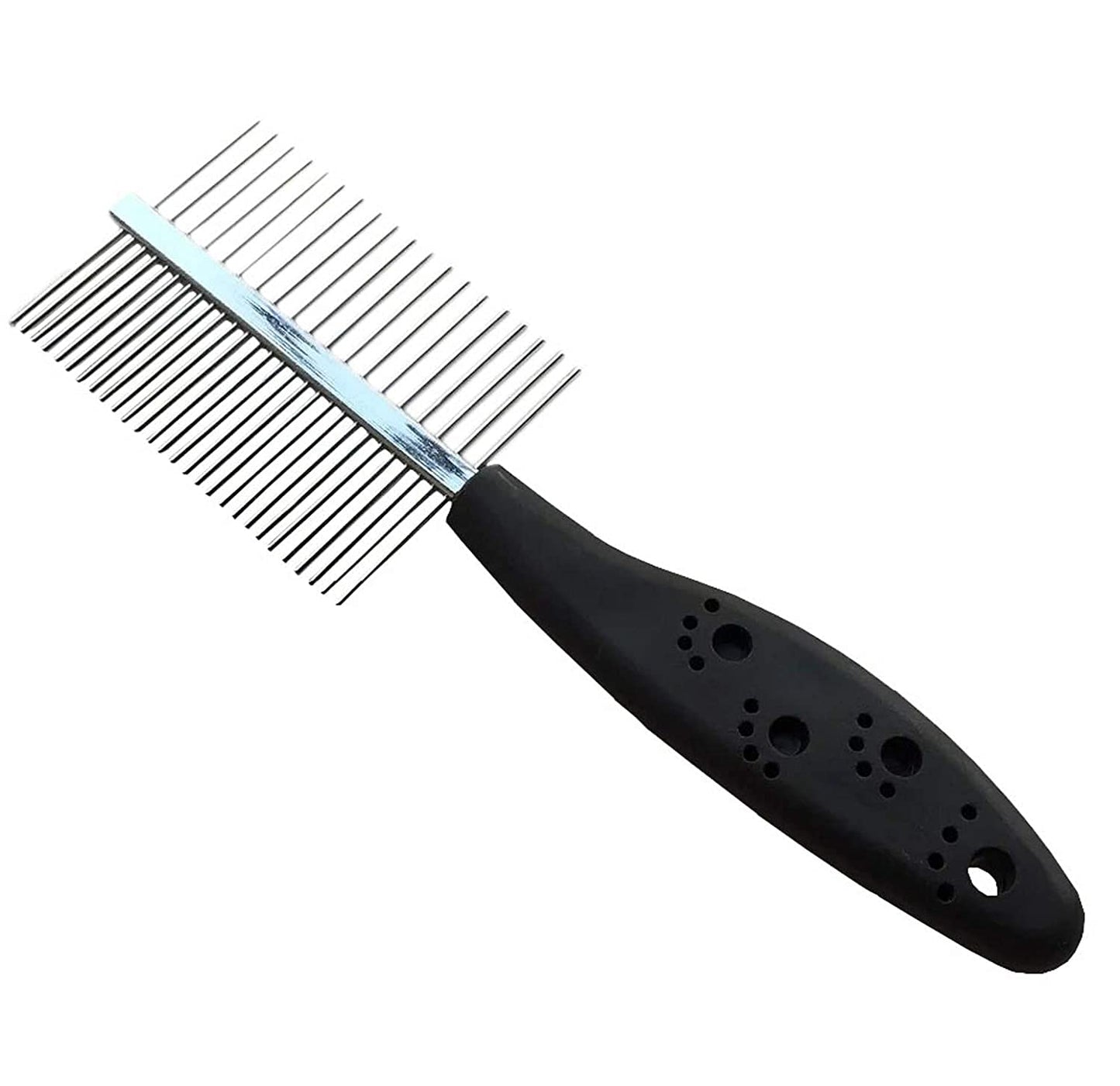 Double-Sided Stainless Steel Pet Grooming Comb (Black)