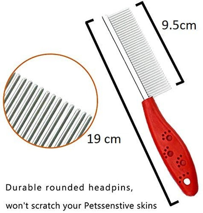 Single-Sided Stainless Steel Pet Grooming Comb (Medium)