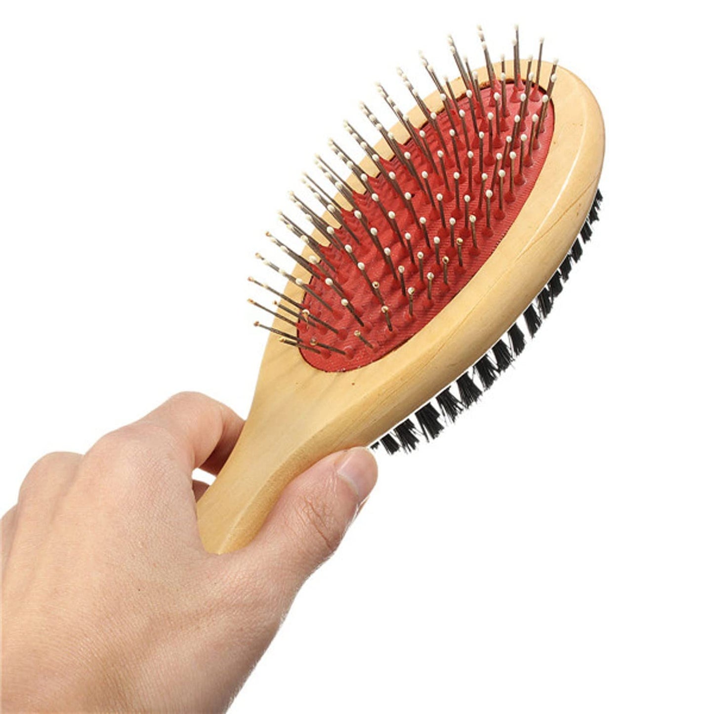 Double-Sided Wooden Pin Dog Grooming Brush