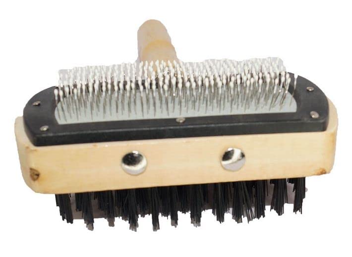 Double-Sided Wooden Handle Pet Grooming Brush