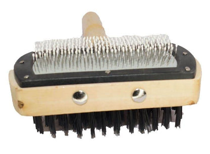 Double-Sided Wooden Handle Pet Grooming Brush