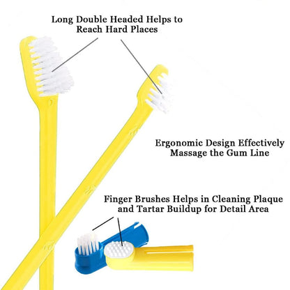 Dual-Headed Brush and 2 Bonus Finger Brushes